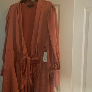 Satin mini wrap dress